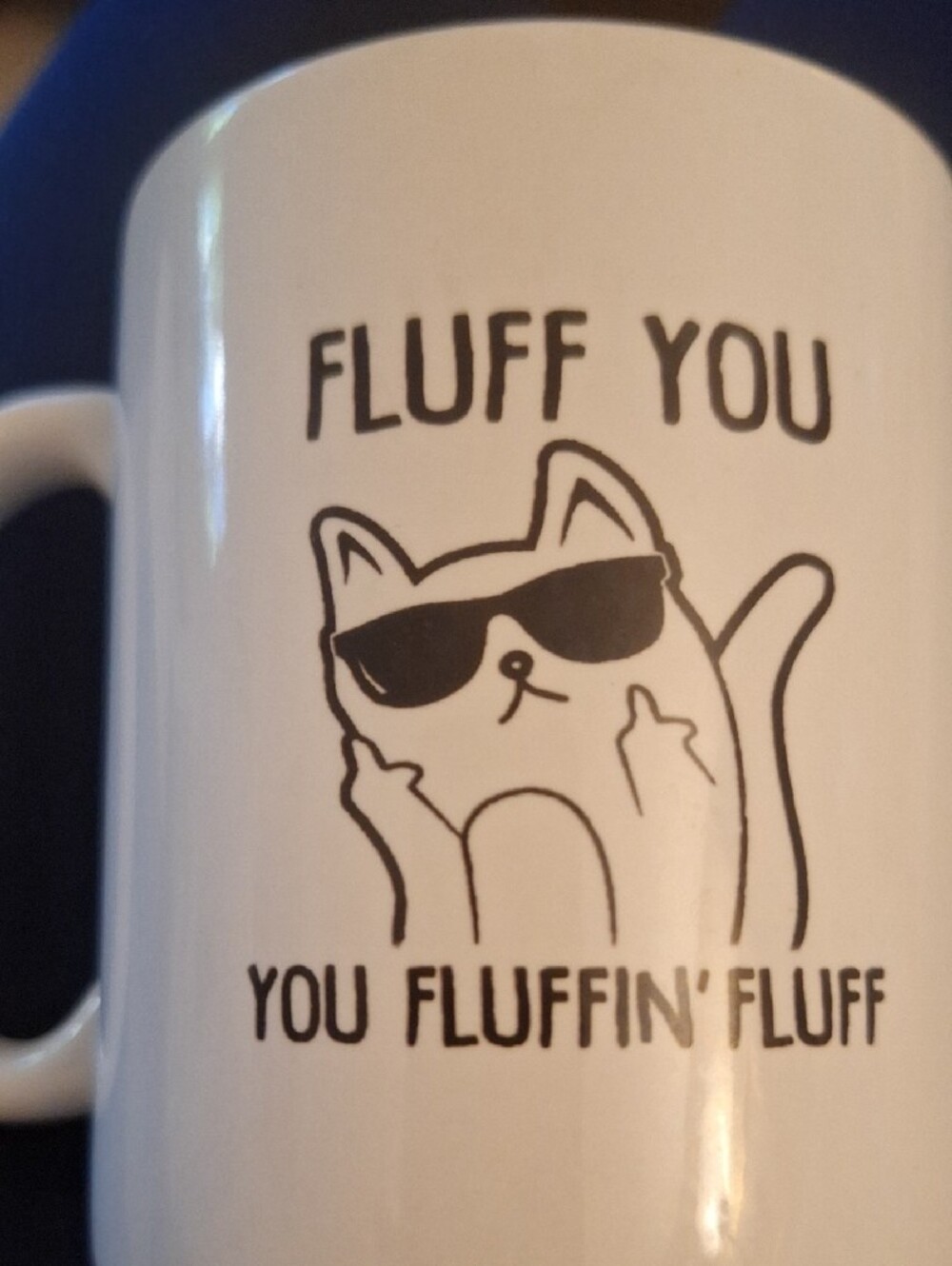 'FLUFF YOU' YOU FLUFFIN FLUFF Ceramic CAT Mug